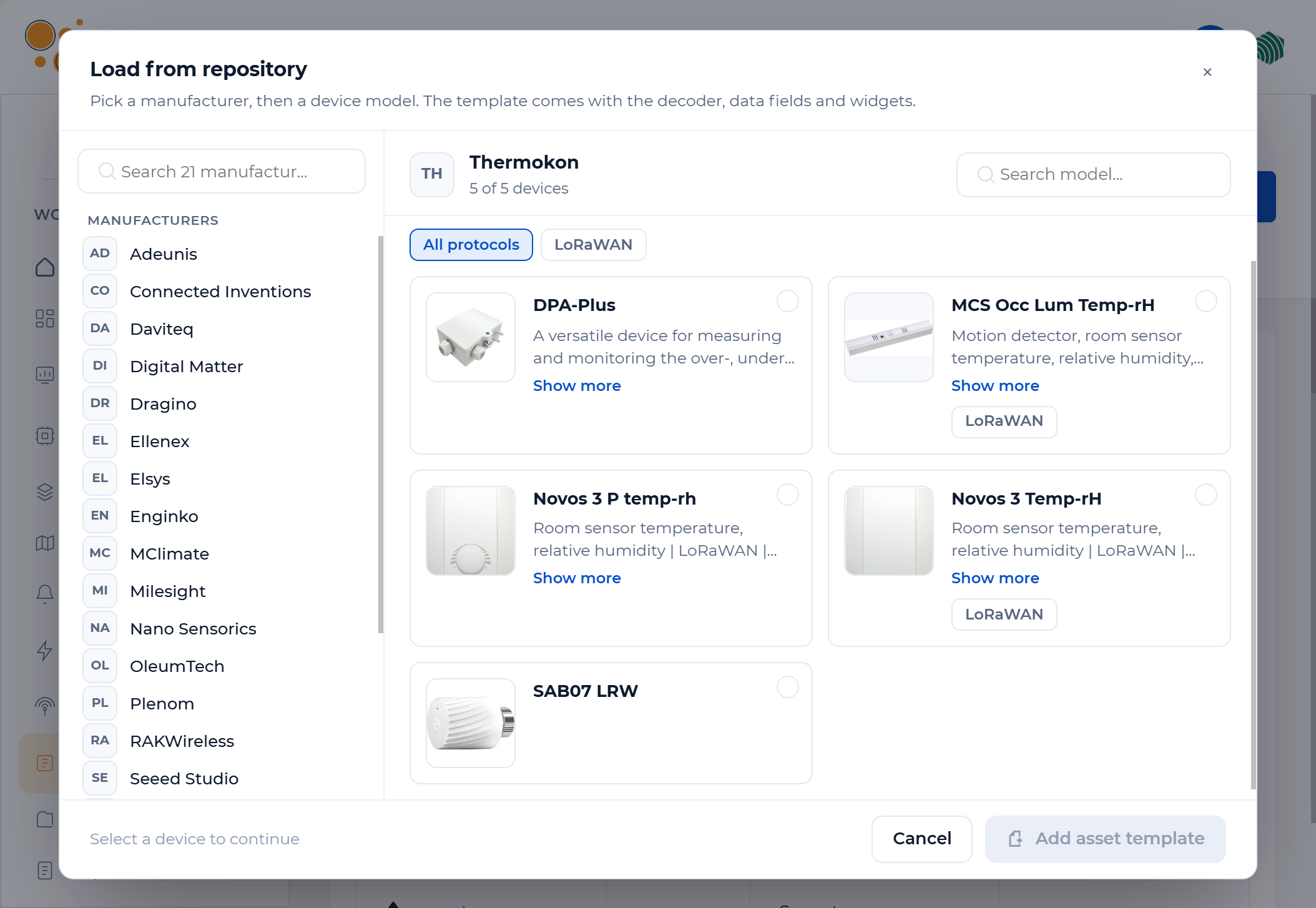 Widgelix device repository